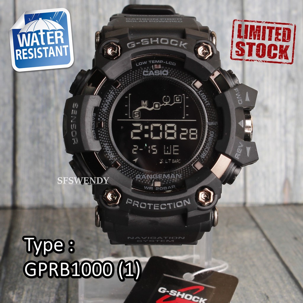 G Shock GPRB-1000 Full Black Jam tangan 