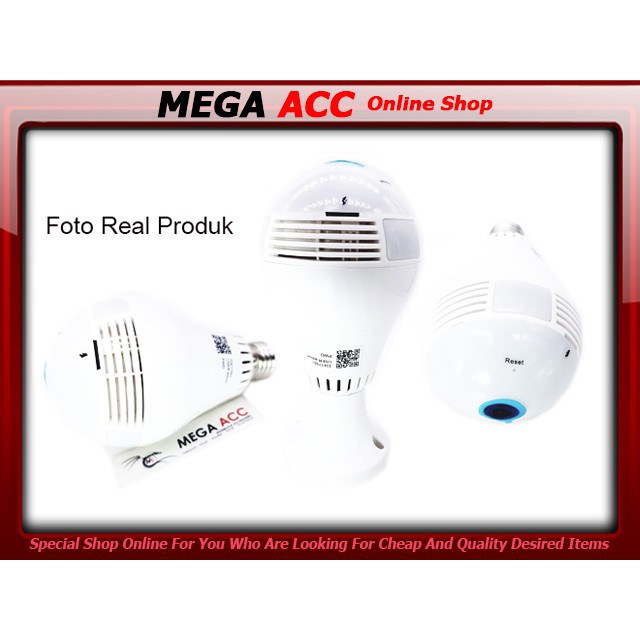 IP Camera CCTV Bulb WiFi Panoramic - Lampu Bohlam VR Spy Cam