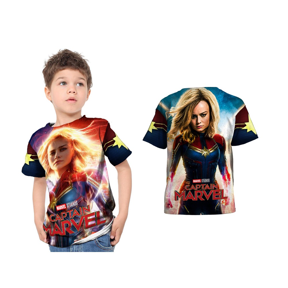 [TiniShop] Kaos Anak CAPTAIN MARVEL FullPrint / Kaos Anak Terbaru /  Kaos 3D Anak