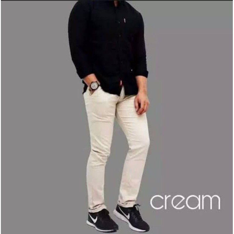 CELANA PRIA CHINO Slim fit Panjang Kerja kantor Santai Liburan Cowok Gentleman 27 - 38