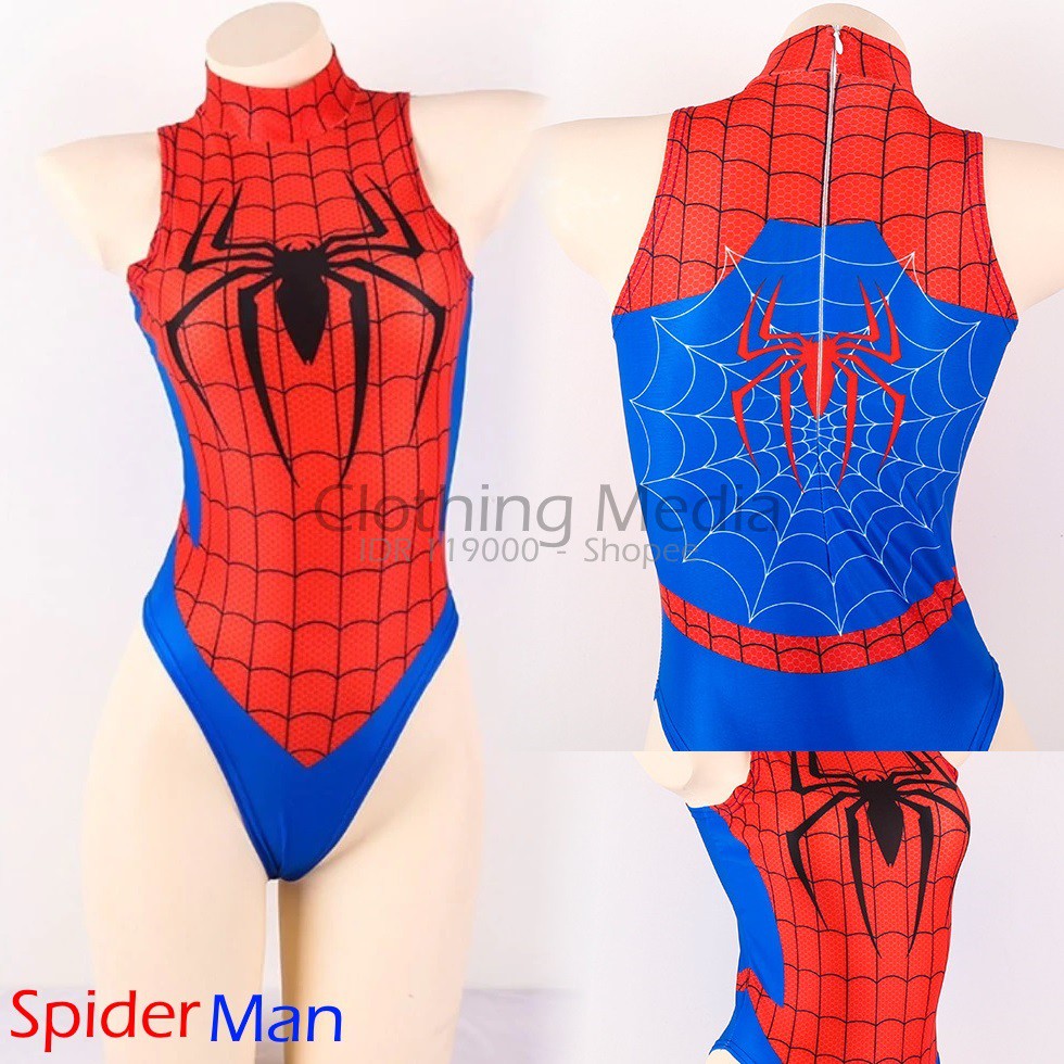 Baju Leotard Cosplay TurtleNeck Kostum Superhero Tanktop Kerah Bodysuit Thong