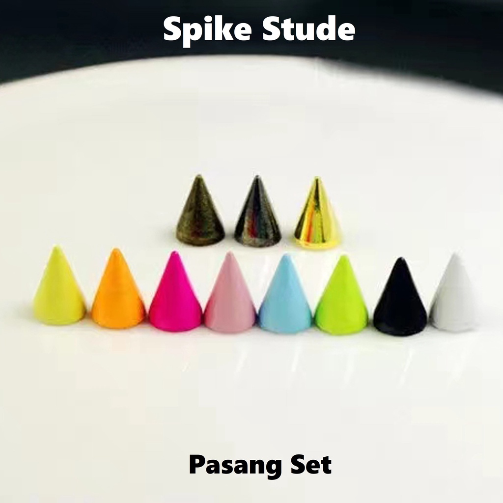 Spike Stude Aksesories Kuat Mengkilap Uk 7x10mm &amp; 7x14mm Harga/30-50 Set