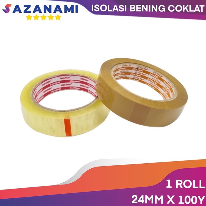 

PEREKAT-PENGIKAT- ISOLASI BENING 1" INCH X 100Y SAZANAMI 24MM LAKBAN BENING SELOTIP OPP - BENING
