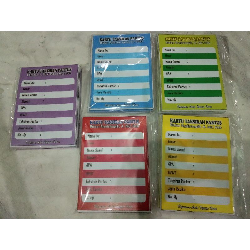

kartu taksiran persalinan murah isi 120 pcs