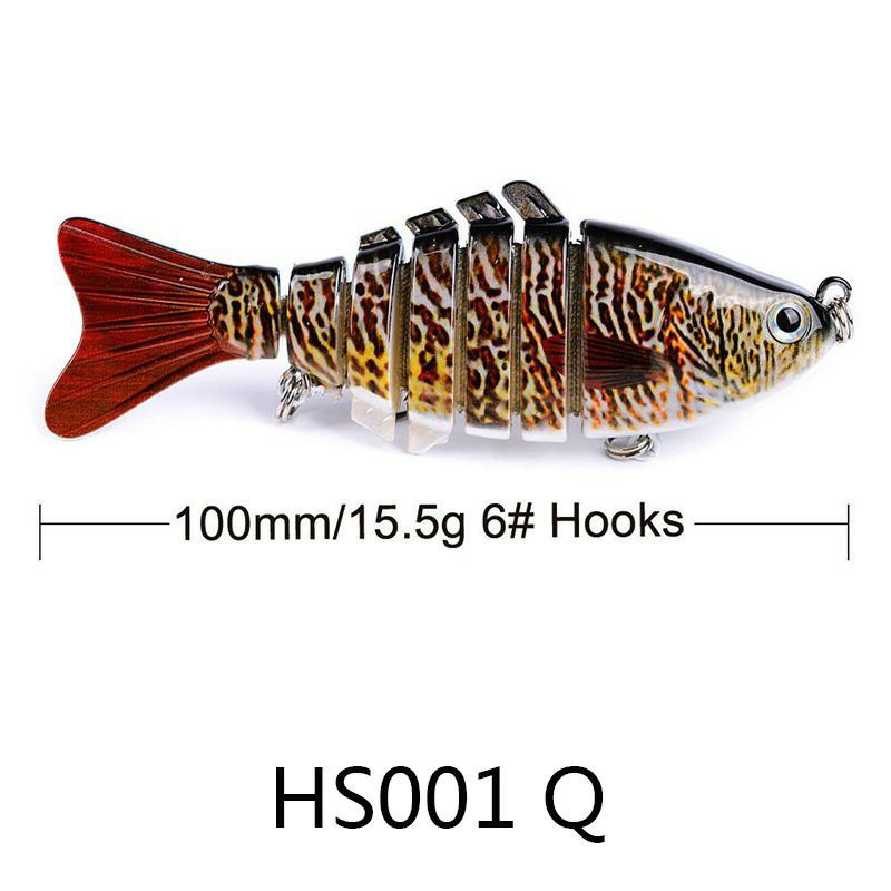 Umpan pancing lure segmented swimbait 7 bagian segmen lure bait impor proberos