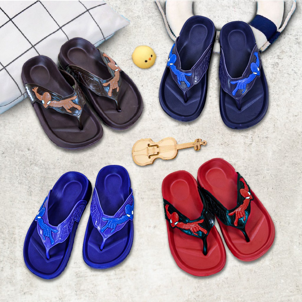 Sandal Anak Cowok Import / Sandal Anak Laki Laki Marvel Spiderman (24/35) / Sandal Karet Anak