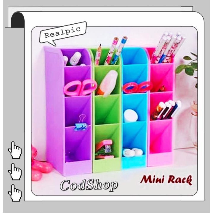 (COD)  Rak Mini 4 Sekat Rak Dapur Mini Tempat Alat Masak Kosmetik Organizer Drawer Serbaguna Warna W