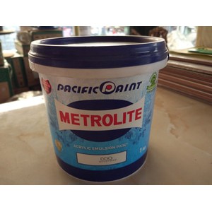 CAT TEMBOK METROLITE 1 KG KALENG MINI / KECIL PUTIH KEBIRU - BIRUAN