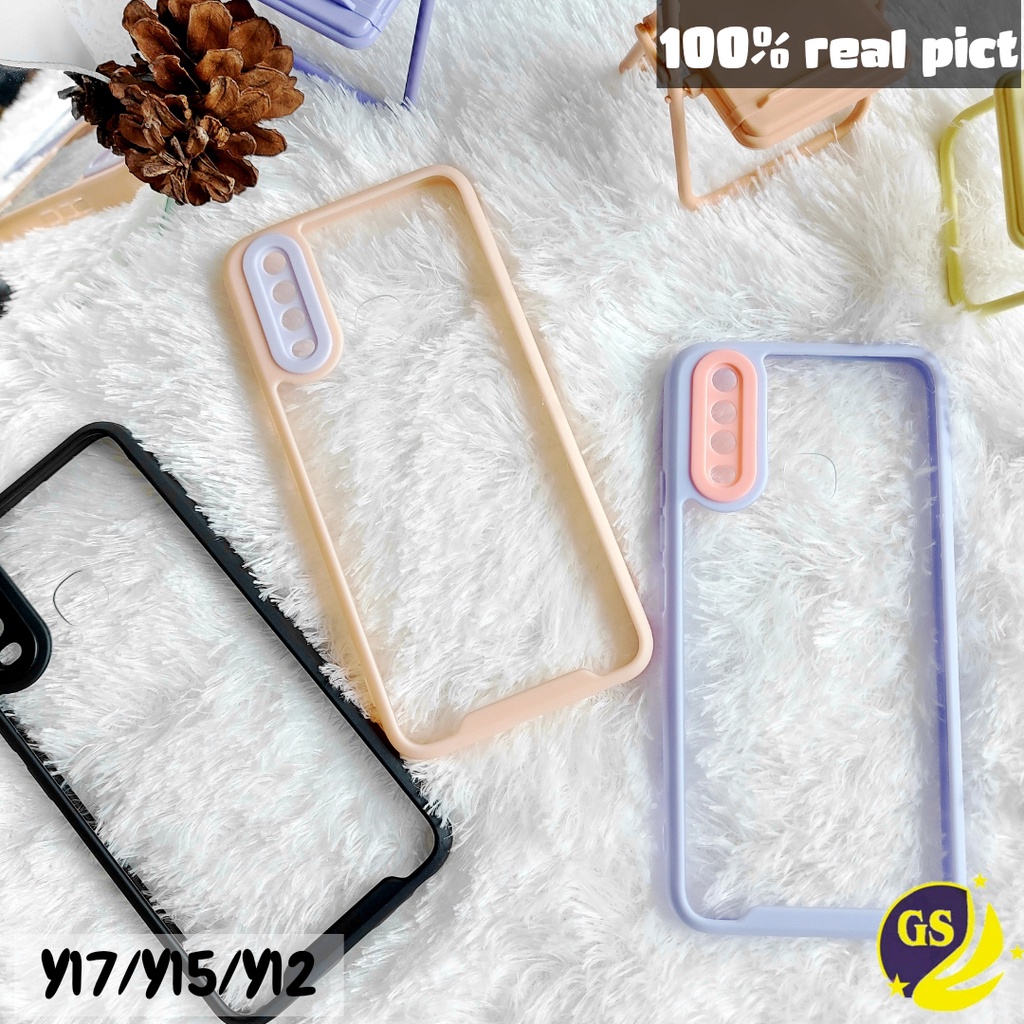 VIVO Y01 Y17 / Y12 / Y15 / Y11 Y91 / Y93 / Y95 Y91C / Y1S Y21 / Y21S Y20 / Y20i Y15S Y75 5G Y76 Case Candy Pastel Bumper Shockproof Macaron Plating Acrylic Casing