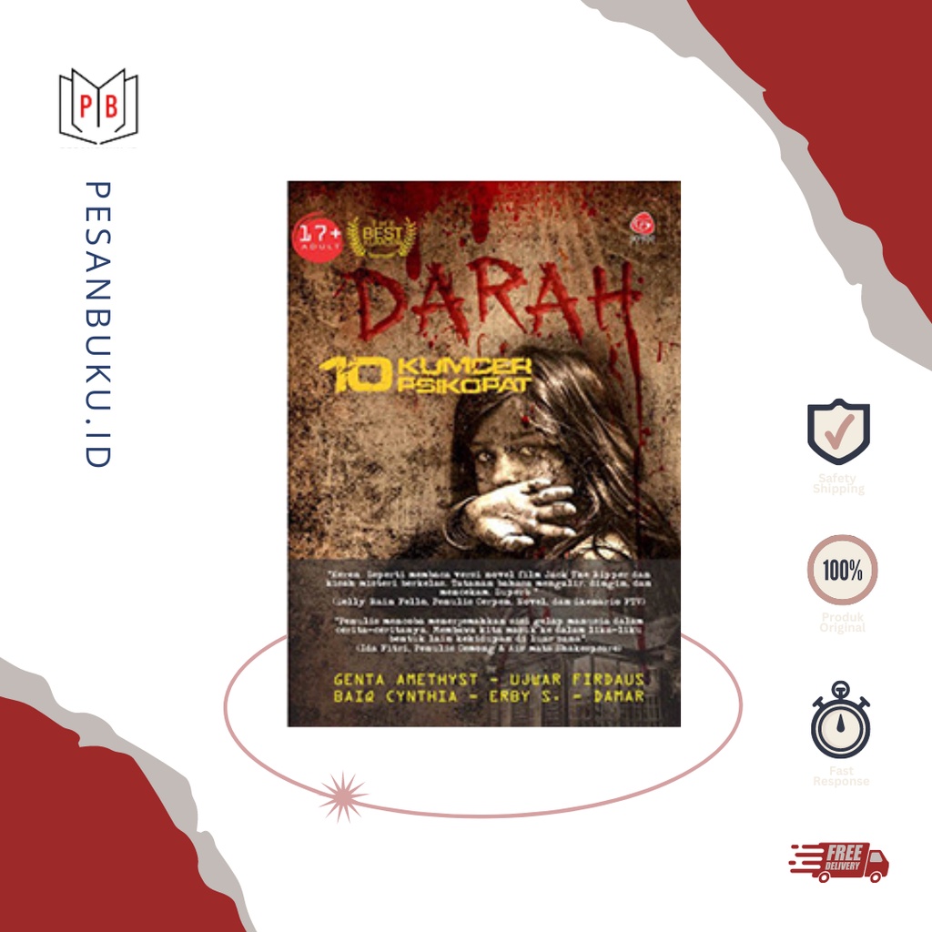 BUKU NOVEL GENRE HOROR DARAH - KUMPULAN 10 CERITA PSIKOPAT Buku Bacaan Dewasa Horor Thriller Mister