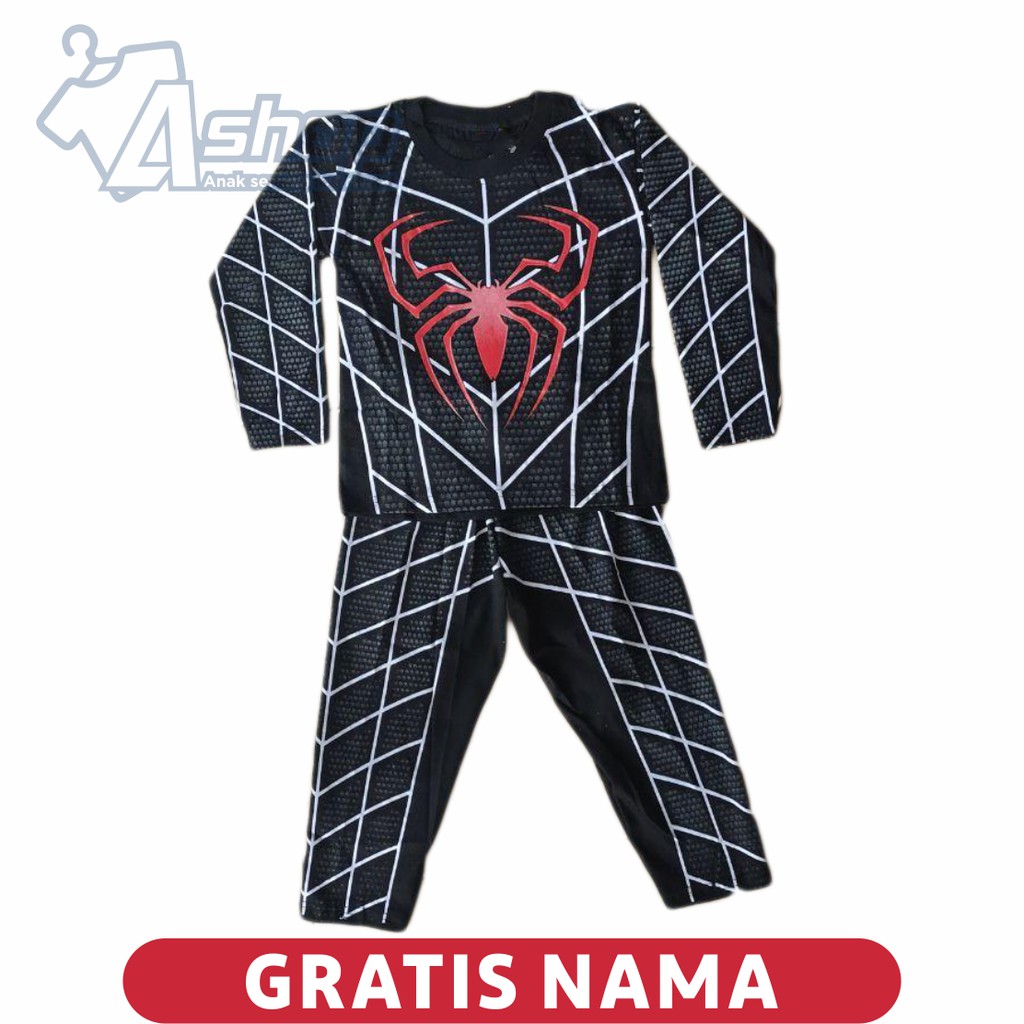 Baju Anak Spiderman Hitam Panjang