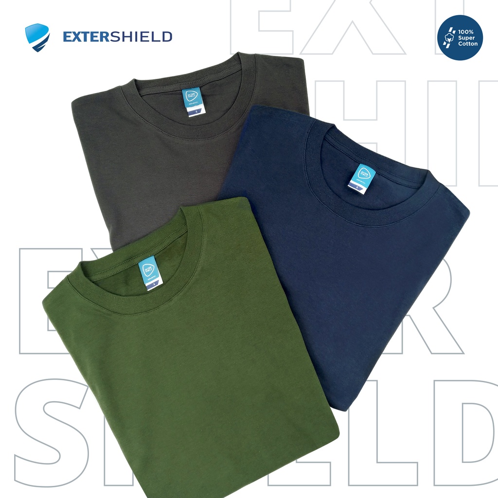 HB Kaos Polos Premium Extershield Solid Feel Men Crew Neck T-shirt 100% Super Cotton Tebal