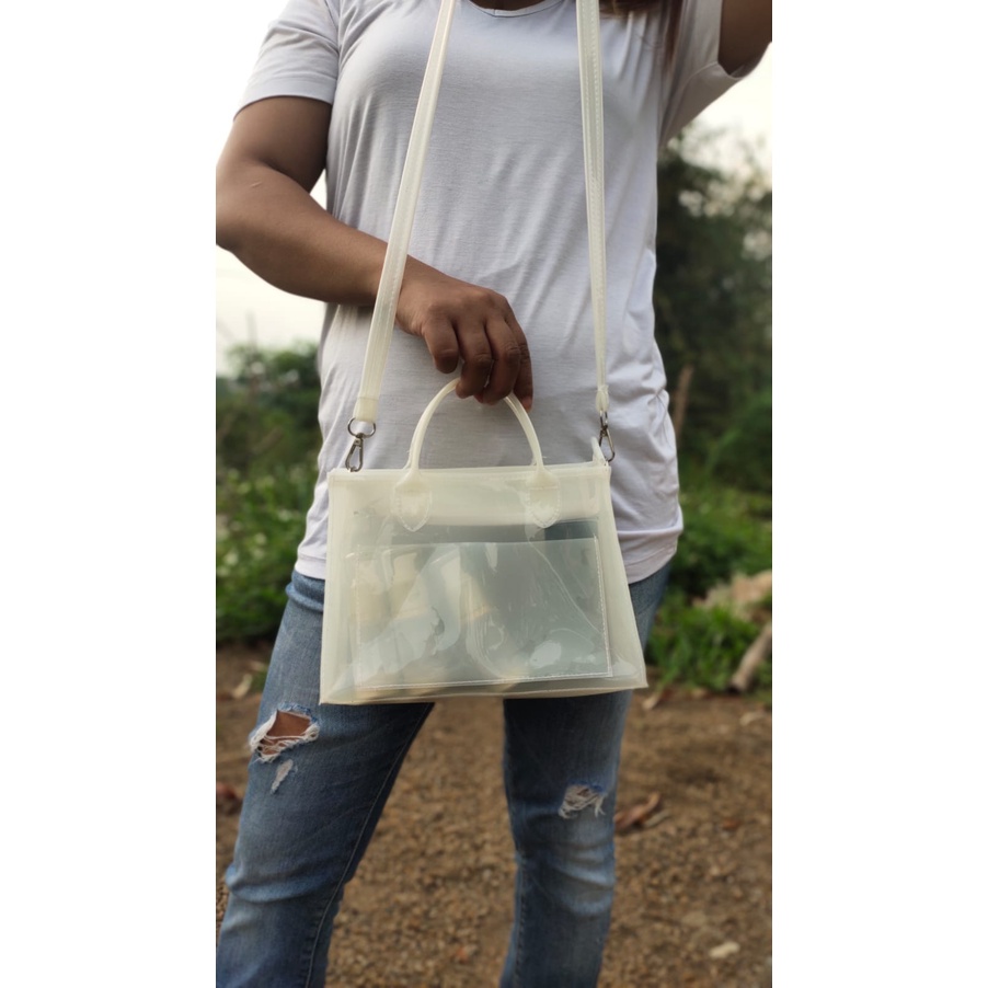 Tas Slingbag mika pvc Jelly free gantungan ( Senja )