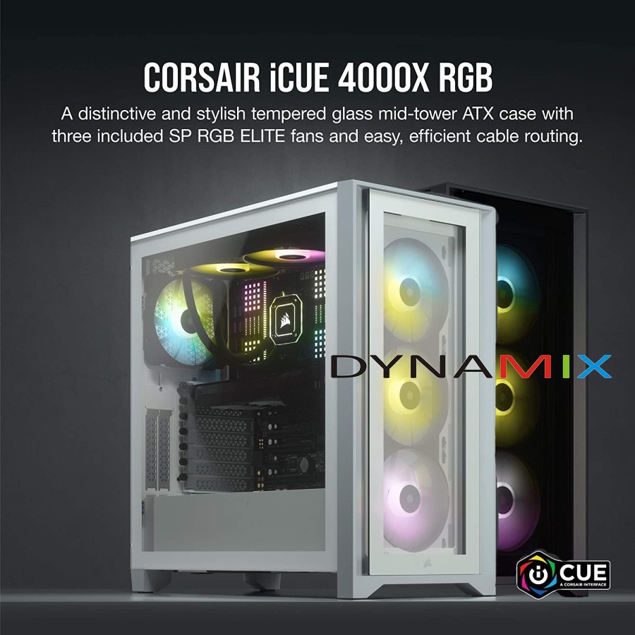 [tanpa palet kayu] Corsair iCUE 4000X RGB Tempered Glass Mid-Tower ATX Gaming Case Black atau White | Casing PC