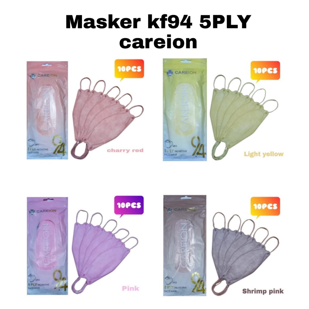 MASKER KF 94 CAREION 5PLY EMBOS 3D ISI 10PC MASKER CAREION KF94 5PLY SERIES SOFT COLOUR - KF94 5PLY (10PC)