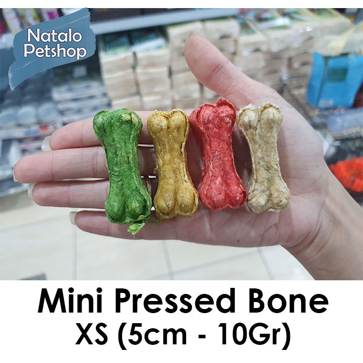 Mini Pressed Bone Mix / Tulang Kecill Warna Random terbuat dari Susu &amp; Kulit 5cm/10Gr