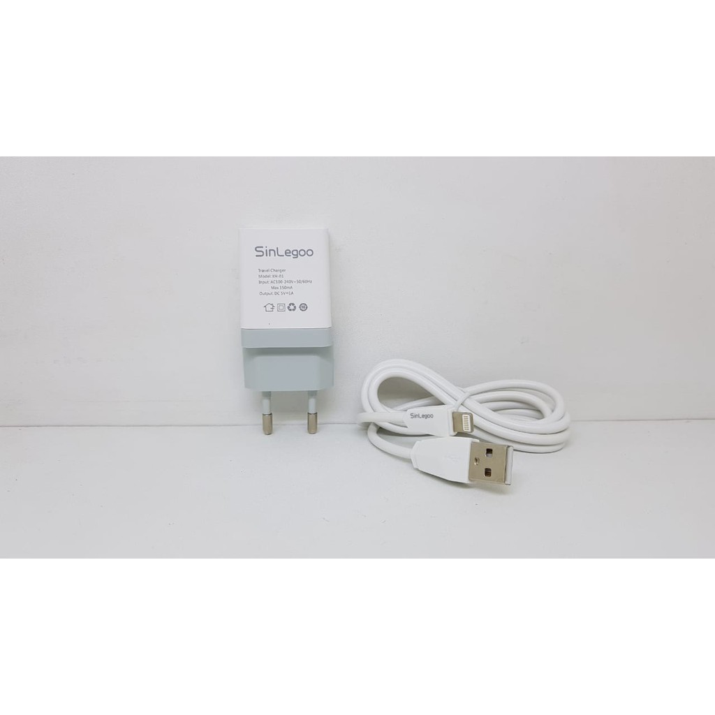 Travel Charger iPhone XH-01 SINLEGOO 1A plus Kabel Sinkronisasi Data Cable Lightning XH 01 GARANSI