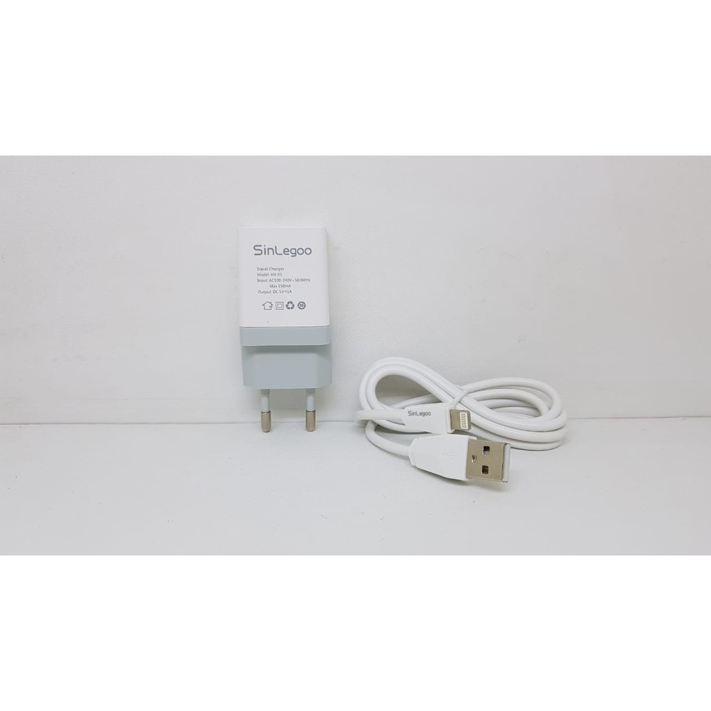 Travel Charger iPhone XH-01 SINLEGOO 1A plus Kabel Sinkronisasi Data Cable Lightning XH 01 GARANSI