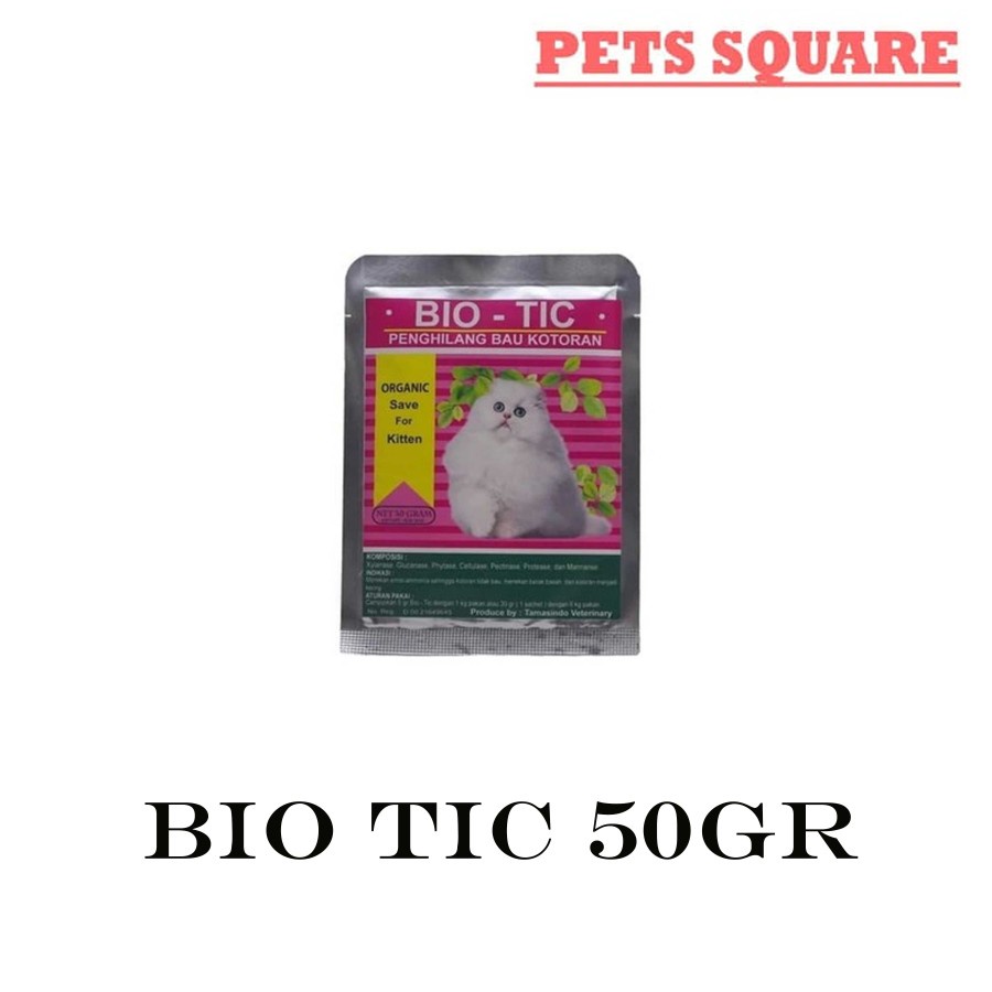 Bio-Tic Kucing / Cat 50 gram- Penghilang Bau Kotoran Kucing