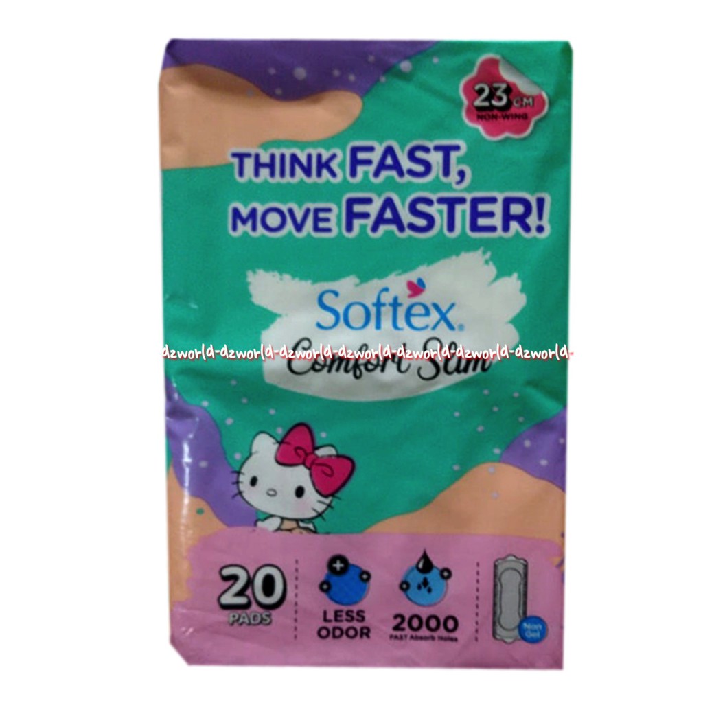 Softex Comfort Slim Hello Kitty 20pads Pembalut Remaja Senyaman Bantal Softek