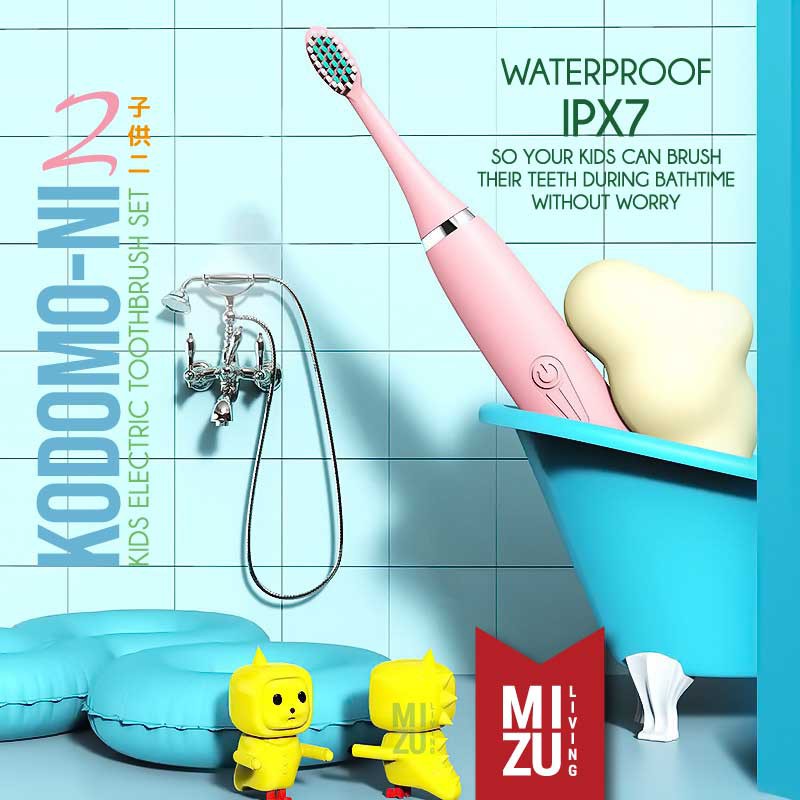 MIZU KODOMO-NI Kids Electric Toothbrush Sonic Vibration Sikat Gigi Anak Elektrik Battery