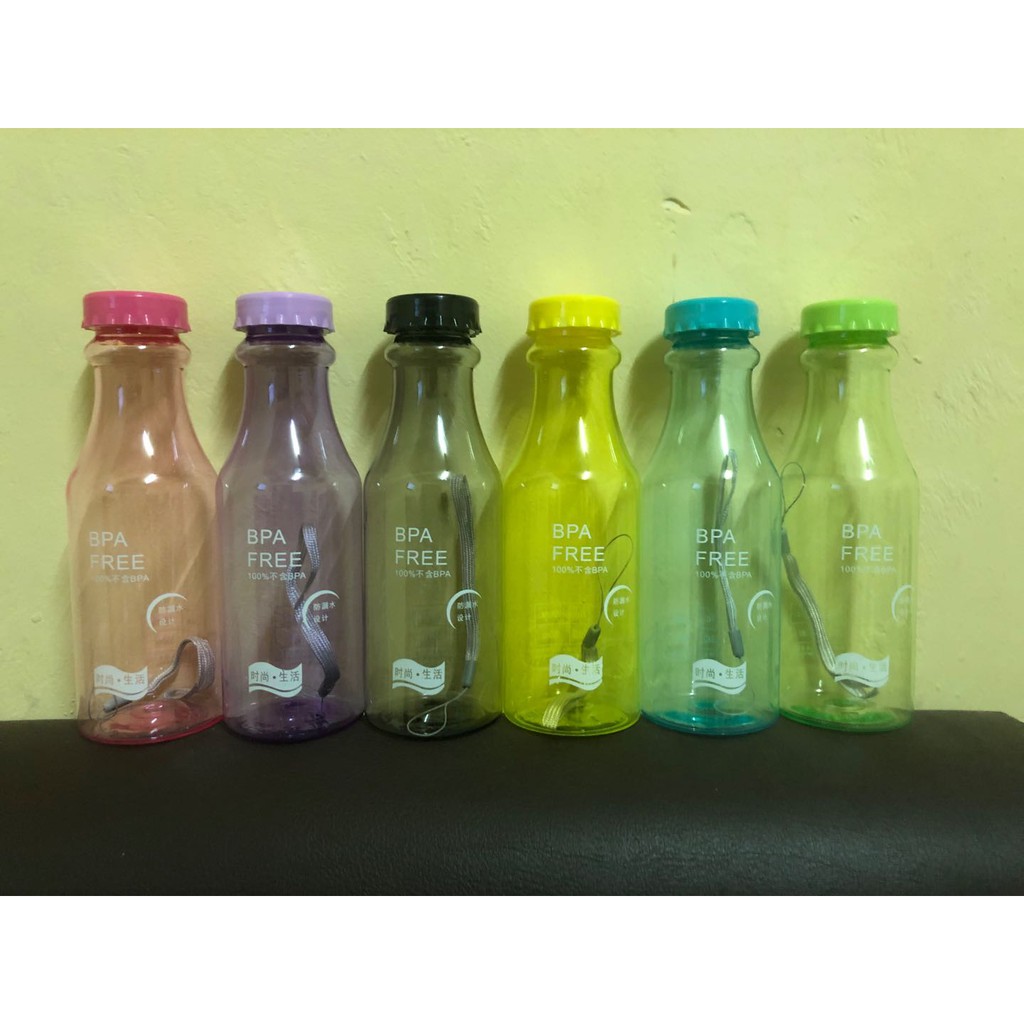 Botol Transparan Minum Unik BPA Free Anti tumpah Infuser water