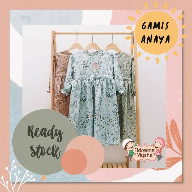 New Gamis Anaya BISA INSTAN  FREE HIJAB BUNDA / gamis bayi newborn murah , desain elegan