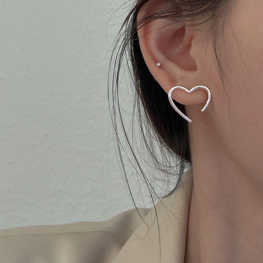 Mxbeauty Anting Wanita Keren Geometris Prancis Warna Perak Temperamen Tembaga Gaya Korea Ear Stud