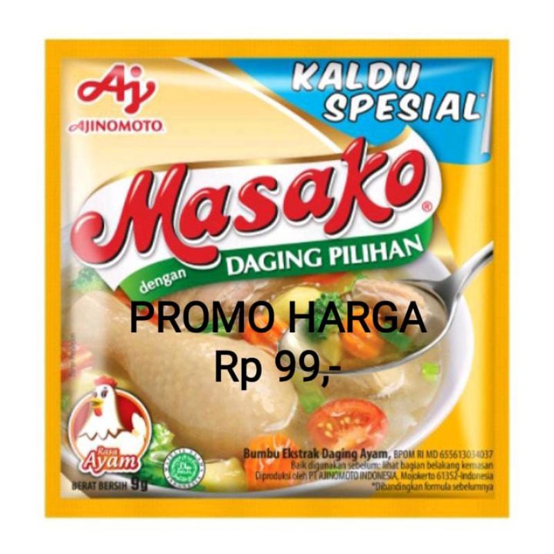 Masako Renceng 9gr sct isi 12sachet 1 renceng rasa Sapi/Ayam