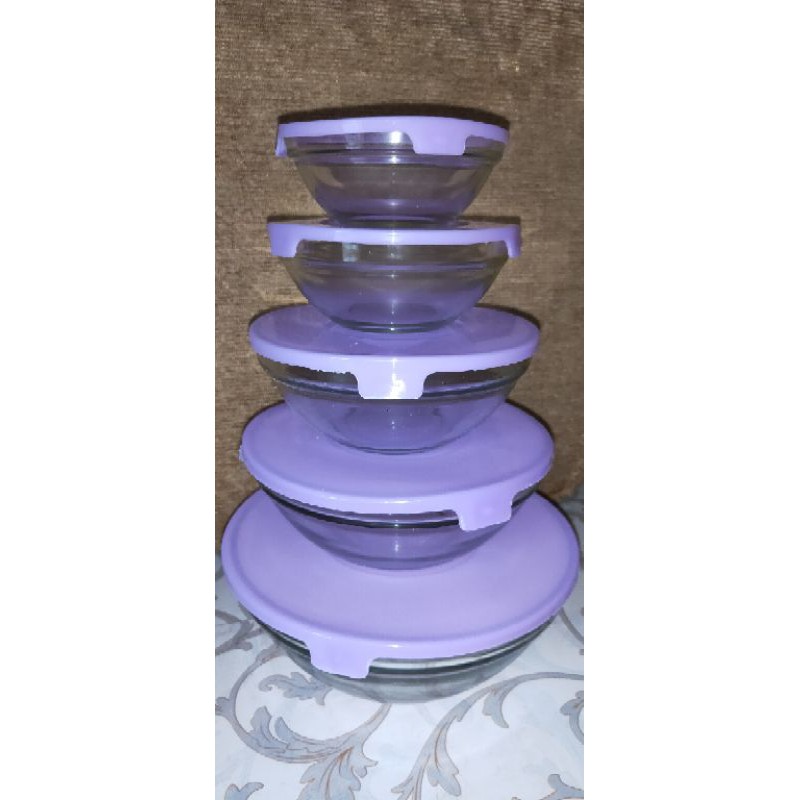 Mangkok Set Kimglass 5 Susun / Mangkok Kimglass set 5pcs/