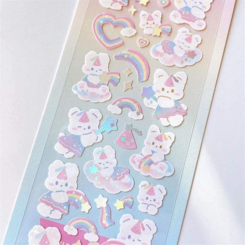 Mxbeauty Alat Tulis Stiker Rainbow Kawaii Korea Dekorasi Hadiah Perekat Diri Perlengkapan Sekolah Planner Gadis Diary Scrapbooking Stiker