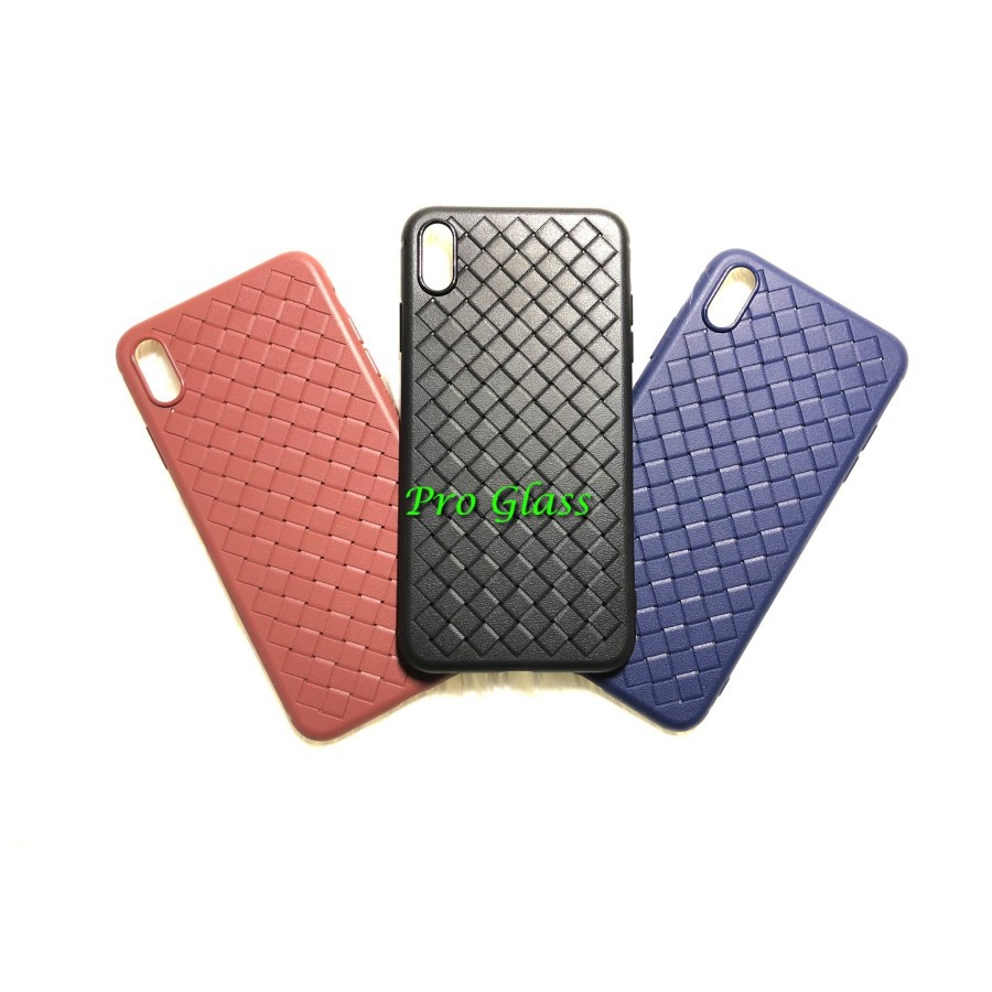 C103 Iphone X / XS / XR / XS MAX Premium Braided Leather Style Case / Kulit Anyam Silicone