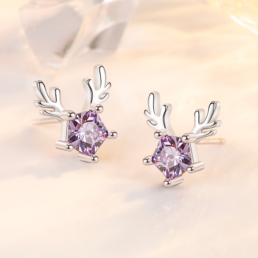 Anting Tusuk Gantung Desain Bintang + Tanduk Rusa Gaya Korea / Simple / Trendy Untuk Wanita