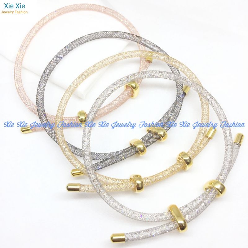 Gelang tali kawat charm gelang emas
