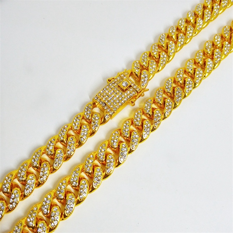 Gelang Rantai Lapis Emas 14K Hias Berlian Untuk Pria