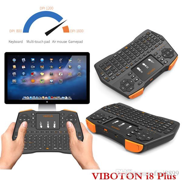 Keyboard Wireless VIBOTON i8 Plus 2.4GHz Wireless  3-Color Backlight (biru,hijau,merah)