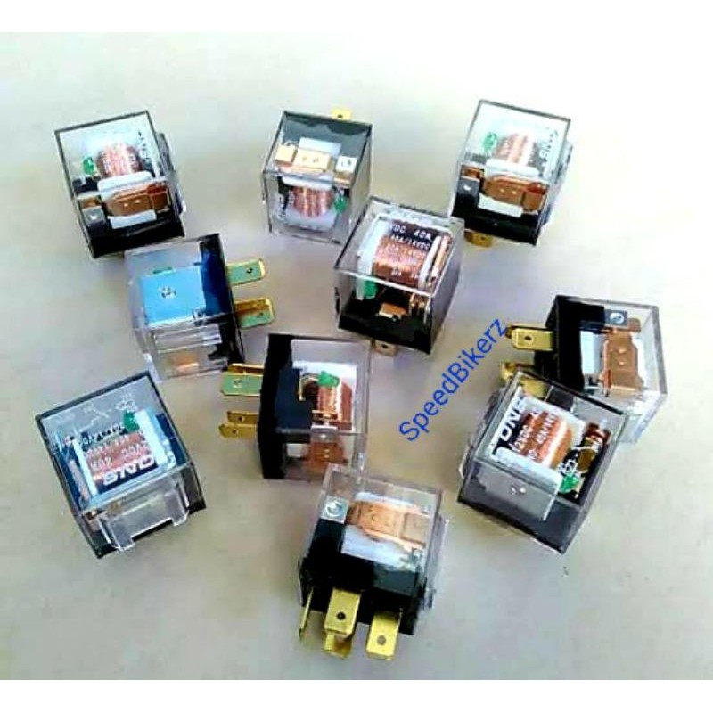 Relay Klakson Transparan Bening + Indikator Lampu 12 Volt Kaki 4 Bening