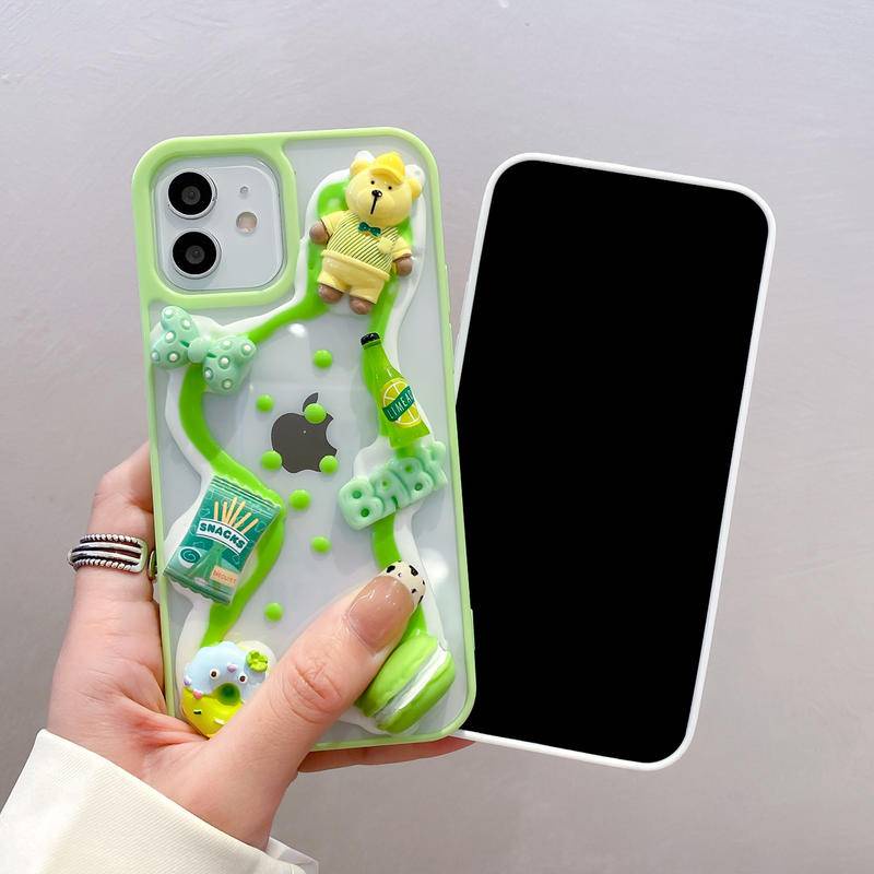 Soft Case Hp Gambar Kartun 3D Handmade Untuk iPhone 13 / 12 / 11promax / X / XS MAX / XR / SE / 2022 2020 / 7 / 8plus