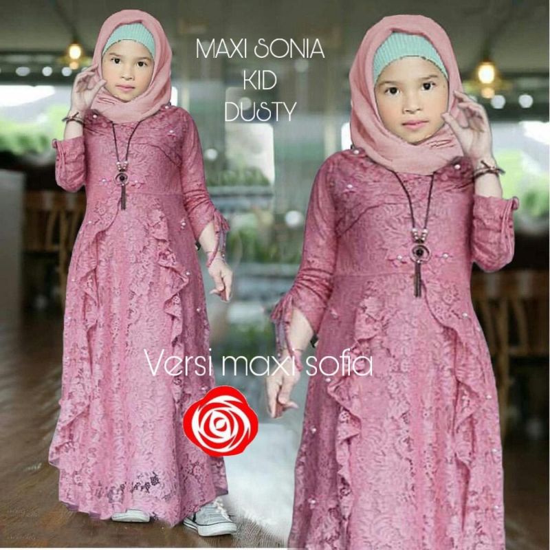dress sonia kids / dress brokat anak perempuan terbaru / dress brokat / dress kondangan / dres pesta