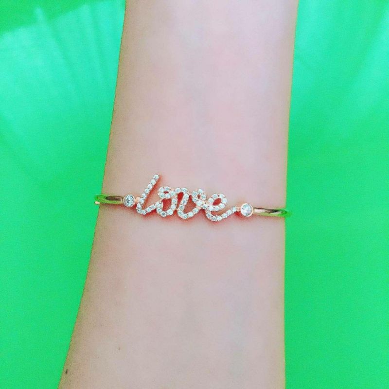 Gelang bangle love mata putih kadar 375