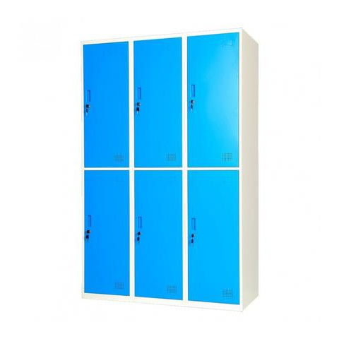 Lemari Locker 6 Pintu Multi Coloumn Biru KRISBOW 10091458