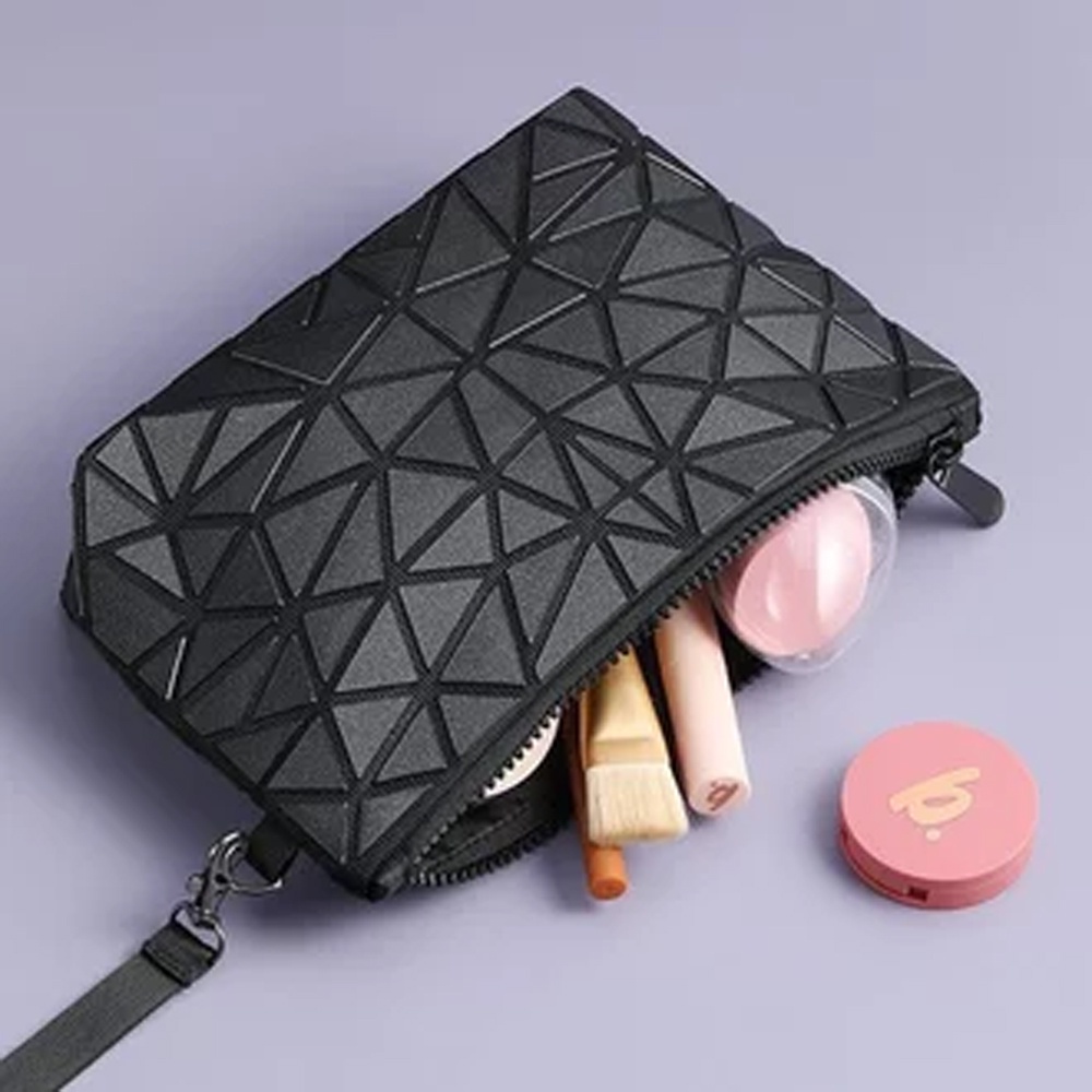 Pouch Multifungsi Dompet Makeup Tas Travel Multifungsi Anti Air Ringan Warna Hitam SMB001