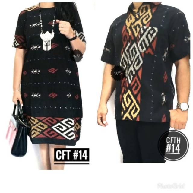 Setelan cople tenun motif toraja termurah