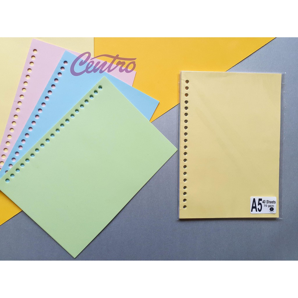 

READY STOCK,, Kertas HVS Warna Rainbow Loose Leaf A5 Warna Polos 70Gr Isi 40LBR [U6]