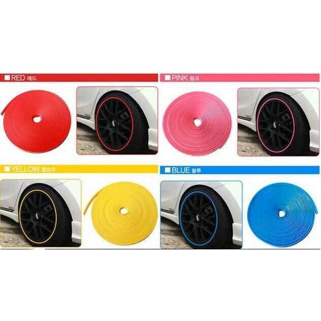 Stiker List Karet Velg Ban Mobil Aksesoris Variasi Pelindung ban mobil - Kuning