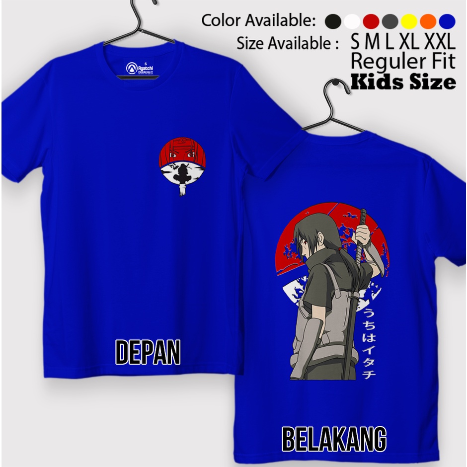 Baju Kaos Atasan Anak Laki-Laki Anime Naruto Shipuden Uchiha Itachi