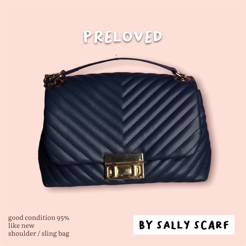 PRELOVED KYOTO BAG SALLY SCARF NAVY TAS PRELOVED