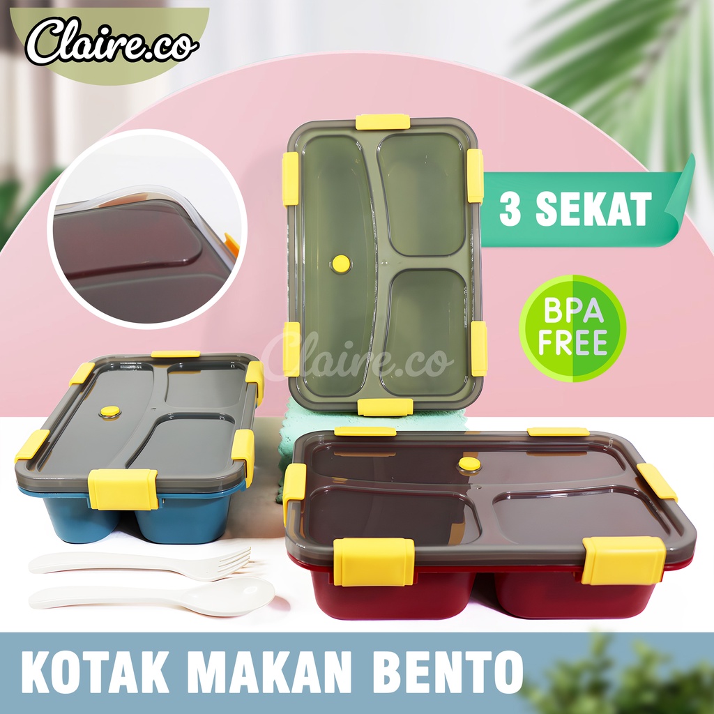 Kotak Bento 3 Lubang A268 / Lunch Box / Kotak Makan 3 Lubang