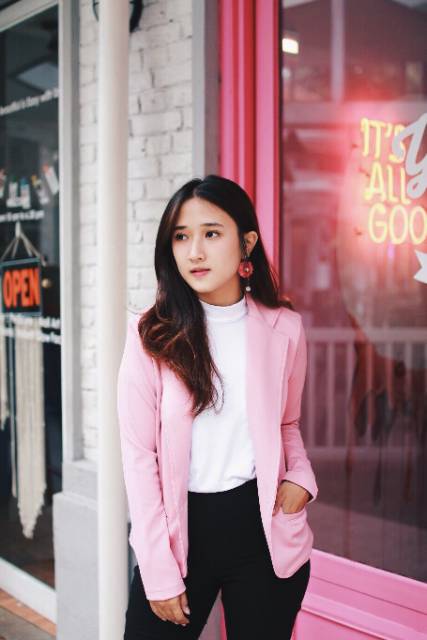 BLAZER FORMAL PINK edisi VALENTINE BABYPINK /PINKTUA ala KOREA