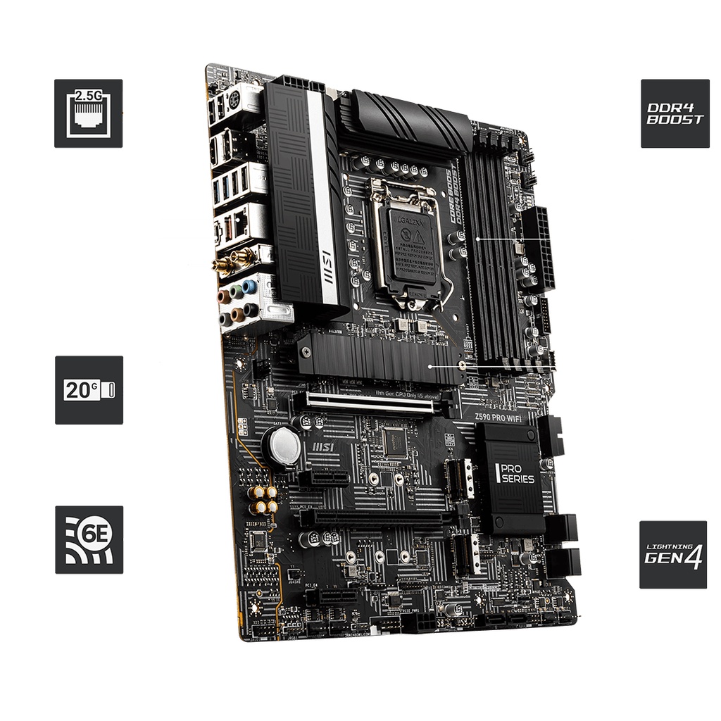 MSI Z590 PRO Wifi (LGA1200, Z590, DDR4, USB3.2, SATA3) NAMPOL GAN